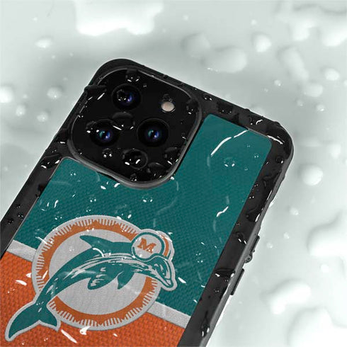 NFL Miami Dolphins Vintage iPhone 15 Pro Waterproof Case