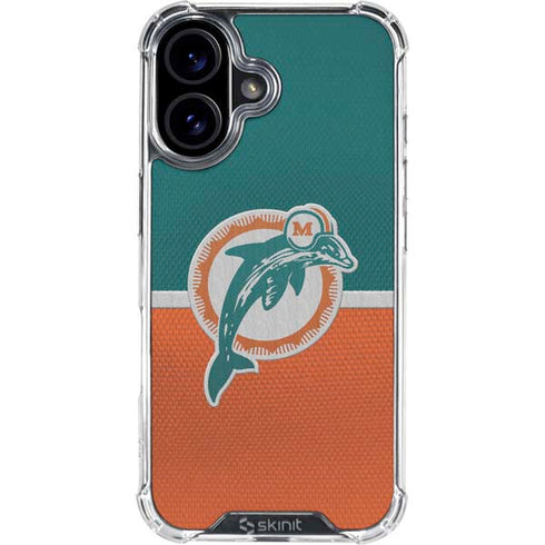 NFL Miami Dolphins Vintage iPhone 16 Plus Clear Case
