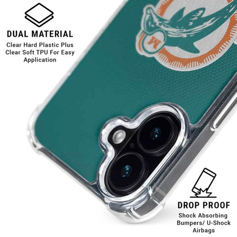 NFL Miami Dolphins Vintage iPhone 16 Plus Clear Case