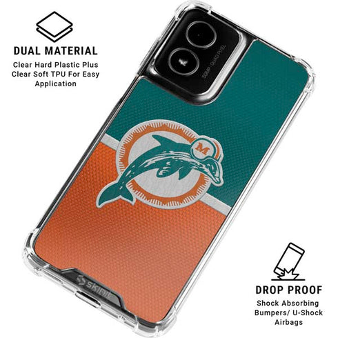 NFL Miami Dolphins Vintage Moto G Power 5G (2024) Clear Case