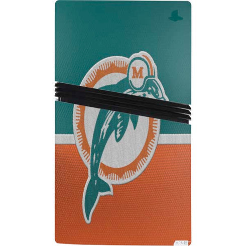 NFL Miami Dolphins Vintage PS5 Pro Console Skin