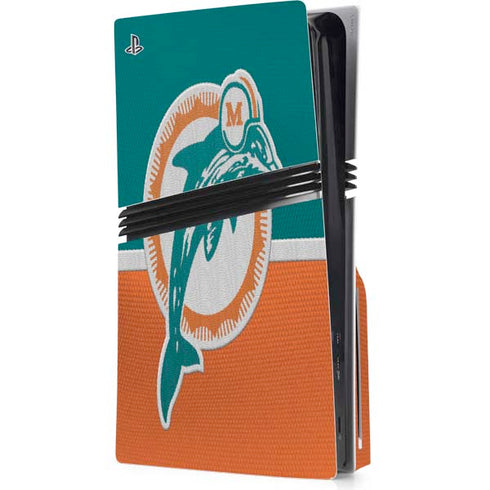 NFL Miami Dolphins Vintage PS5 Pro Disk Console Skin