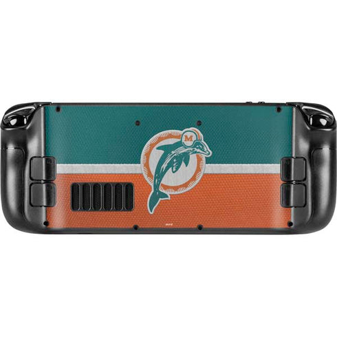 NFL Miami Dolphins Vintage Steam Deck Handheld Gaming Computer OLED Skin
