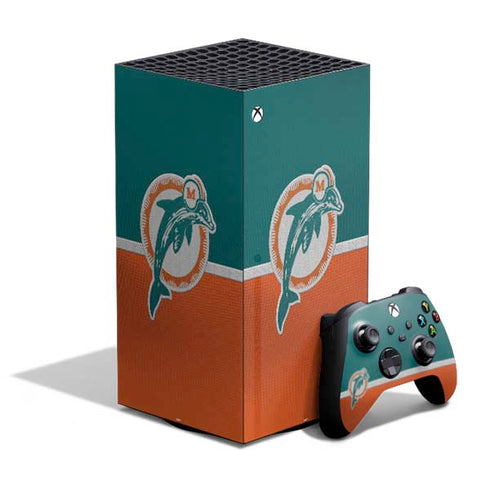 NFL Miami Dolphins Vintage XBox Series X Digital Edition Bundle Skin