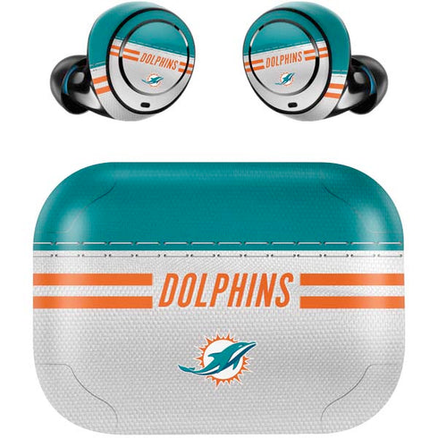 NFL Miami Dolphins White Striped Amazon Echo Buds Skin