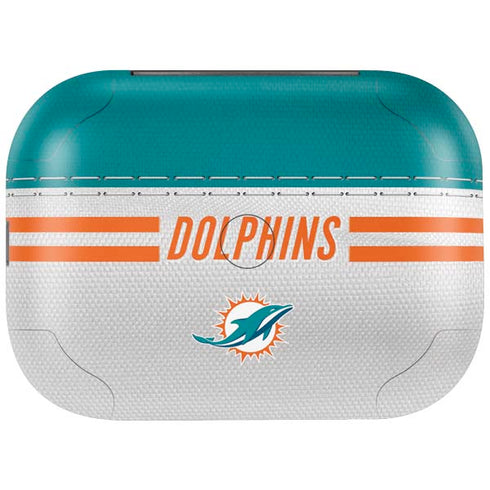 NFL Miami Dolphins White Striped Amazon Echo Buds Skin