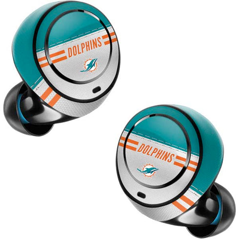 NFL Miami Dolphins White Striped Amazon Echo Buds Skin