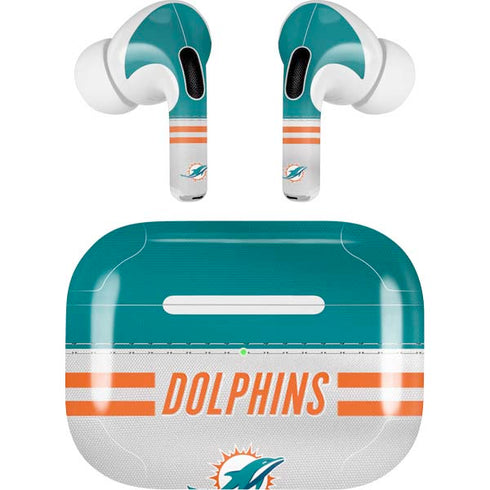 NFL Miami Dolphins White Striped Apple AirPods Pro Skin