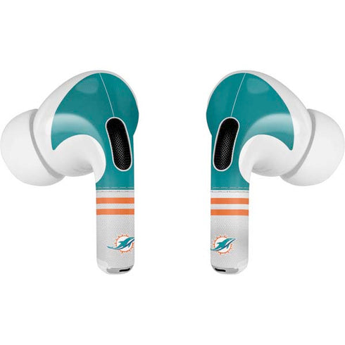 NFL Miami Dolphins White Striped Apple AirPods Pro Skin