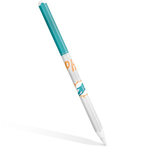 NFL Miami Dolphins White Striped Apple Pencil (2nd Gen 2019) Skin