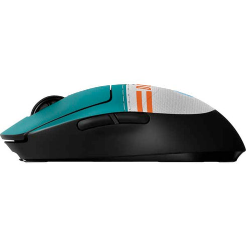 NFL Miami Dolphins White Striped G Pro Wireless Gaming Mouse Skin