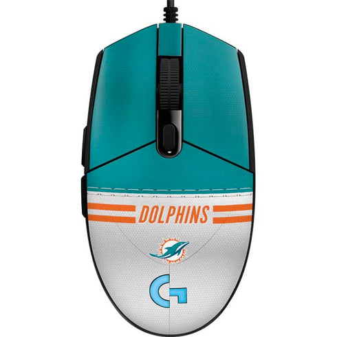 NFL Miami Dolphins White Striped G203 Prodigy RGB Wired Gaming Mouse Skin