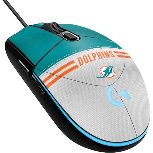 NFL Miami Dolphins White Striped G203 Prodigy RGB Wired Gaming Mouse Skin