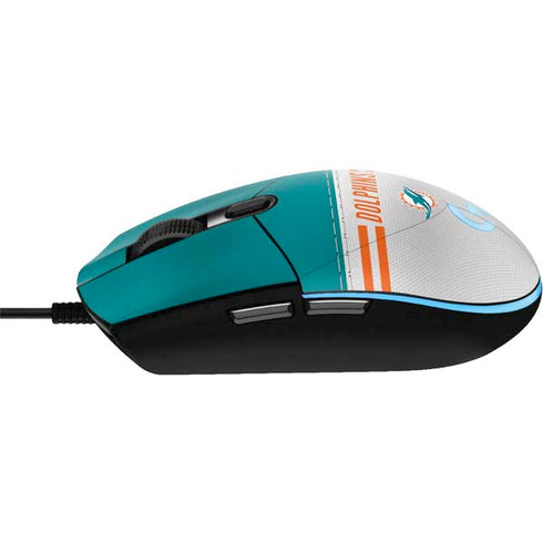 NFL Miami Dolphins White Striped G203 Prodigy RGB Wired Gaming Mouse Skin