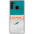 NFL Miami Dolphins White Striped Galaxy A21 Clear Case