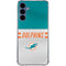 NFL Miami Dolphins White Striped Galaxy A35 5G Clear Case