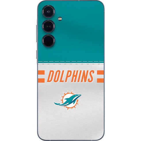 NFL Miami Dolphins White Striped Galaxy A35 5G Skin