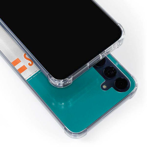 NFL Miami Dolphins White Striped Galaxy A55 5G Clear Case