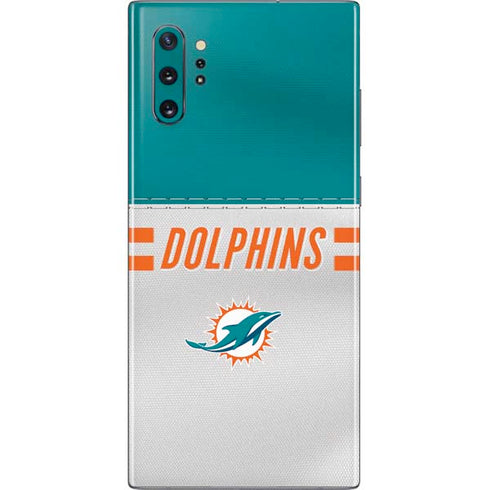 NFL Miami Dolphins White Striped Galaxy Note 10 Plus Skin
