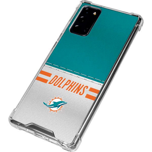 NFL Miami Dolphins White Striped Galaxy Note20 5G Clear Case