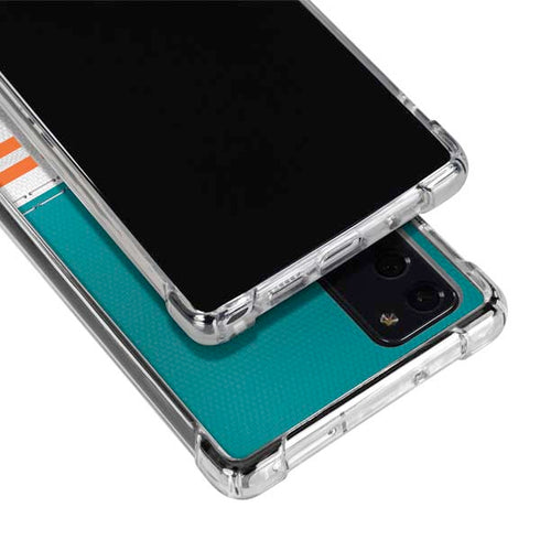 NFL Miami Dolphins White Striped Galaxy Note20 5G Clear Case