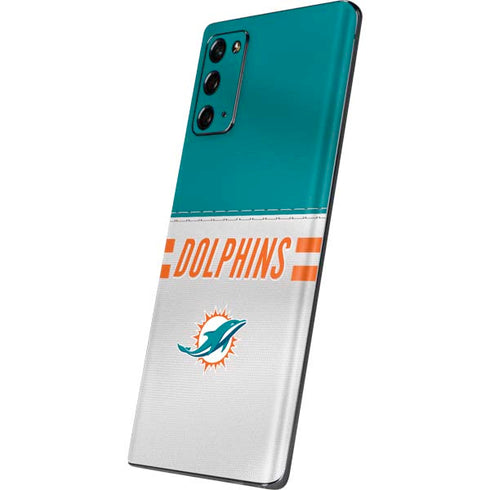 NFL Miami Dolphins White Striped Galaxy Note20 5G Skin