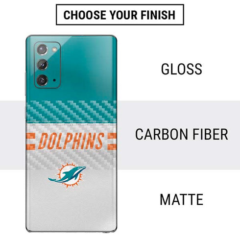 NFL Miami Dolphins White Striped Galaxy Note20 5G Skin