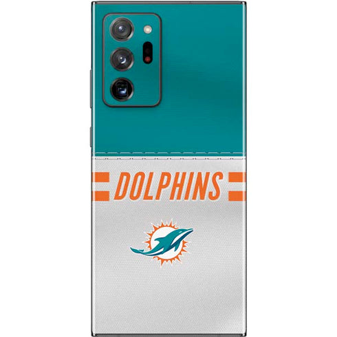 NFL Miami Dolphins White Striped Galaxy Note20 Ultra 5G Skin