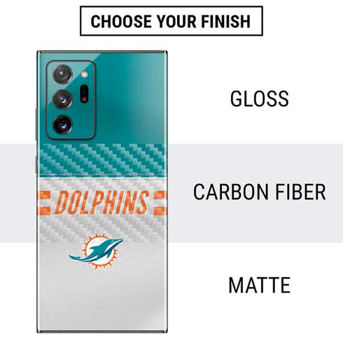 NFL Miami Dolphins White Striped Galaxy Note20 Ultra 5G Skin