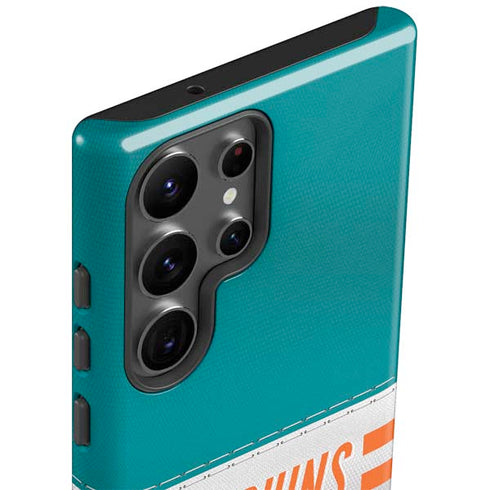 NFL Miami Dolphins White Striped Galaxy S23 Ultra Pro Case