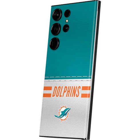 NFL Miami Dolphins White Striped Galaxy Skins