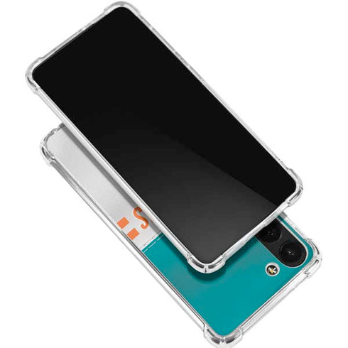 NFL Miami Dolphins White Striped Galaxy S24 FE Clear Case