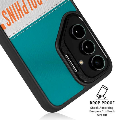 NFL Miami Dolphins White Striped Galaxy S25 Kickstand Case