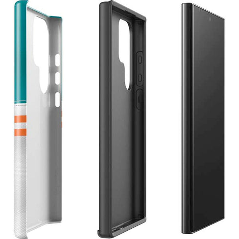 NFL Miami Dolphins White Striped Galaxy S25 Ultra Impact Case