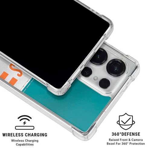 NFL Miami Dolphins White Striped Galaxy S25 Ultra Clear Case