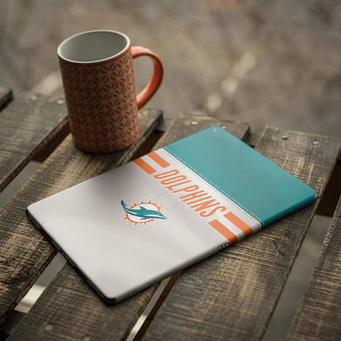 NFL Miami Dolphins White Striped iPad Skins