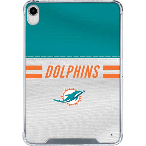 NFL Miami Dolphins White Striped iPad 11th Gen (2025) Clear Case