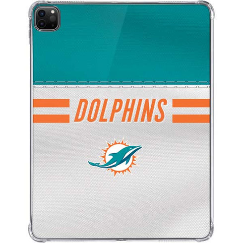 NFL Miami Dolphins White Striped iPad Pro 11in (2024) Clear Case