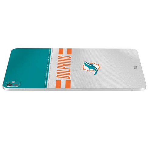 NFL Miami Dolphins White Striped iPad Pro 13in M4 (2024) Skin