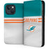 NFL Miami Dolphins White Striped iPhone 15 Plus Folio Case