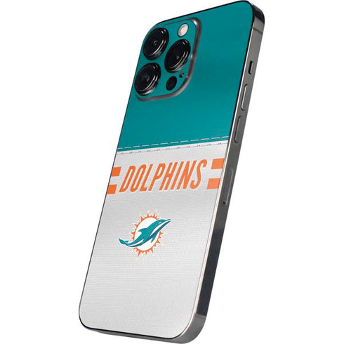 NFL Miami Dolphins White Striped iPhone 15 Pro Max Skin