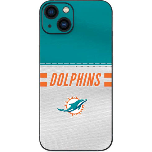 NFL Miami Dolphins White Striped iPhone 15 Skin