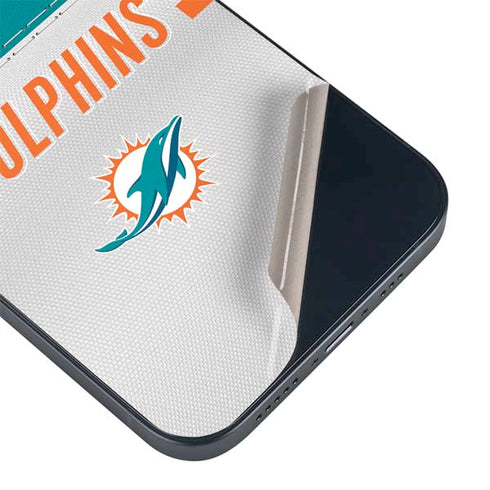 NFL Miami Dolphins White Striped iPhone 15 Skin