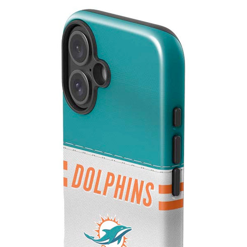 NFL Miami Dolphins White Striped iPhone 16 Impact Case