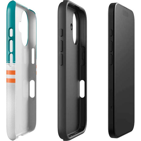 NFL Miami Dolphins White Striped iPhone 16 Plus Impact Case