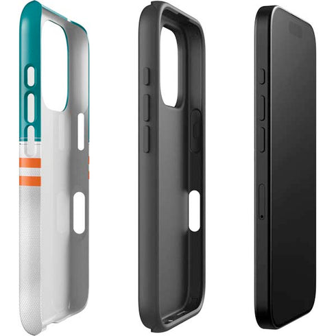 NFL Miami Dolphins White Striped iPhone 16 Pro Impact Case