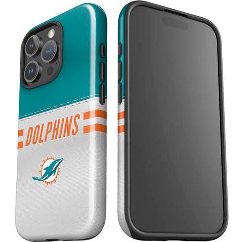 NFL Miami Dolphins White Striped iPhone 16 Pro Impact Case