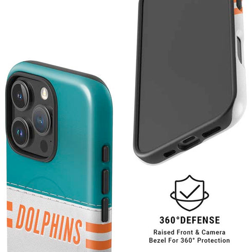 NFL Miami Dolphins White Striped iPhone 16 Pro Magsafe Impact Case