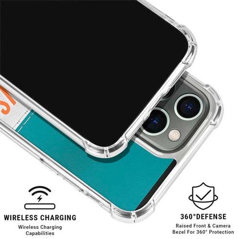 NFL Miami Dolphins White Striped iPhone 16 Pro Max Clear Case
