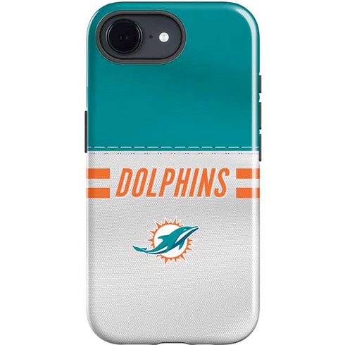 NFL Miami Dolphins White Striped iPhone 16e Impact Case